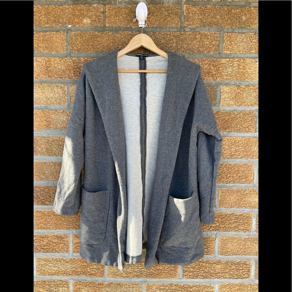 James Perse Grey Hooded Cardigan size 3 / large